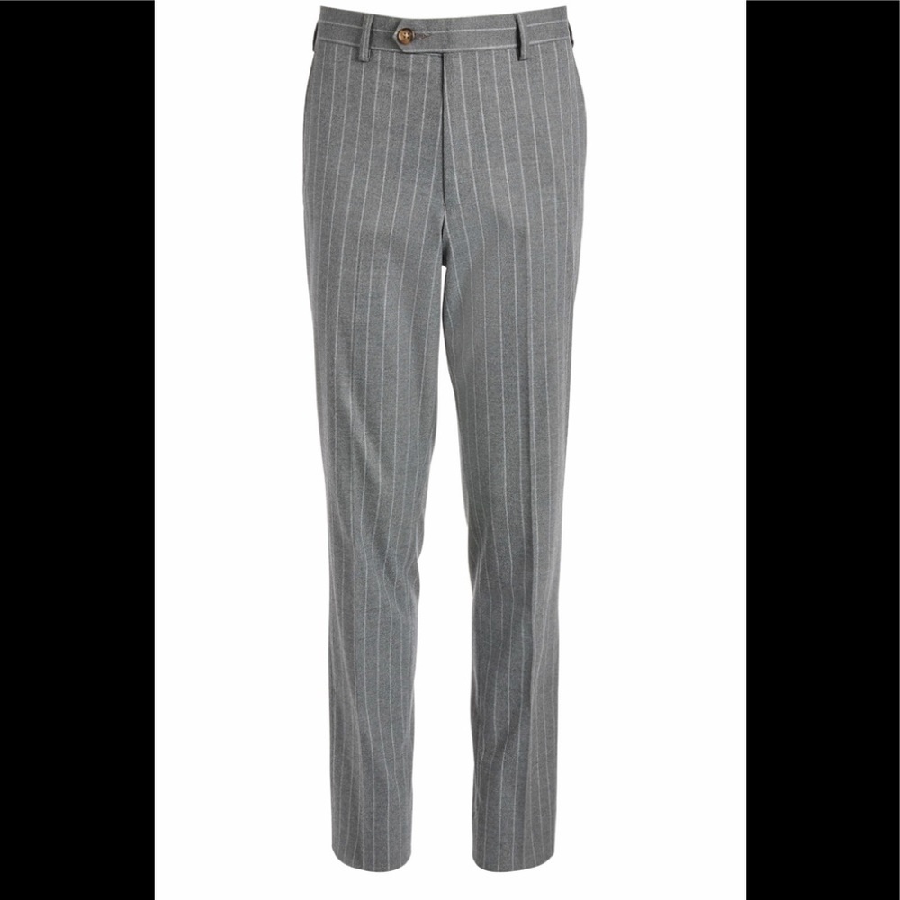 Boy Classic Fit Stretch Gray Stripe Suit Pants